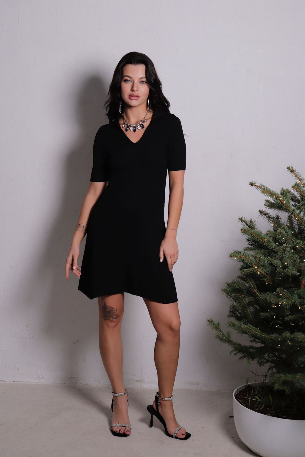 11331 Платье чёрное трикотажное (остаток: 42, 44) - Martichelli фото 3