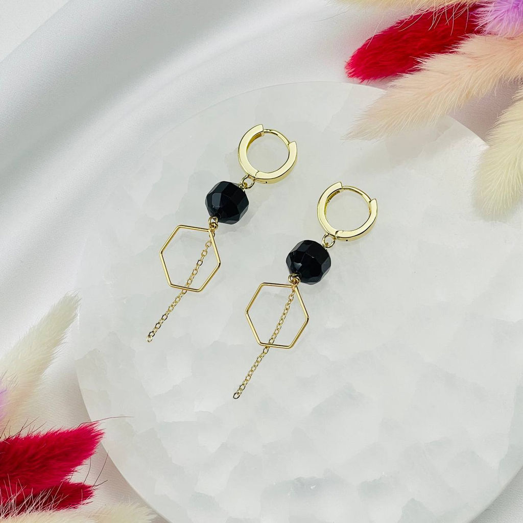 Серьги с цепочкой из Агата