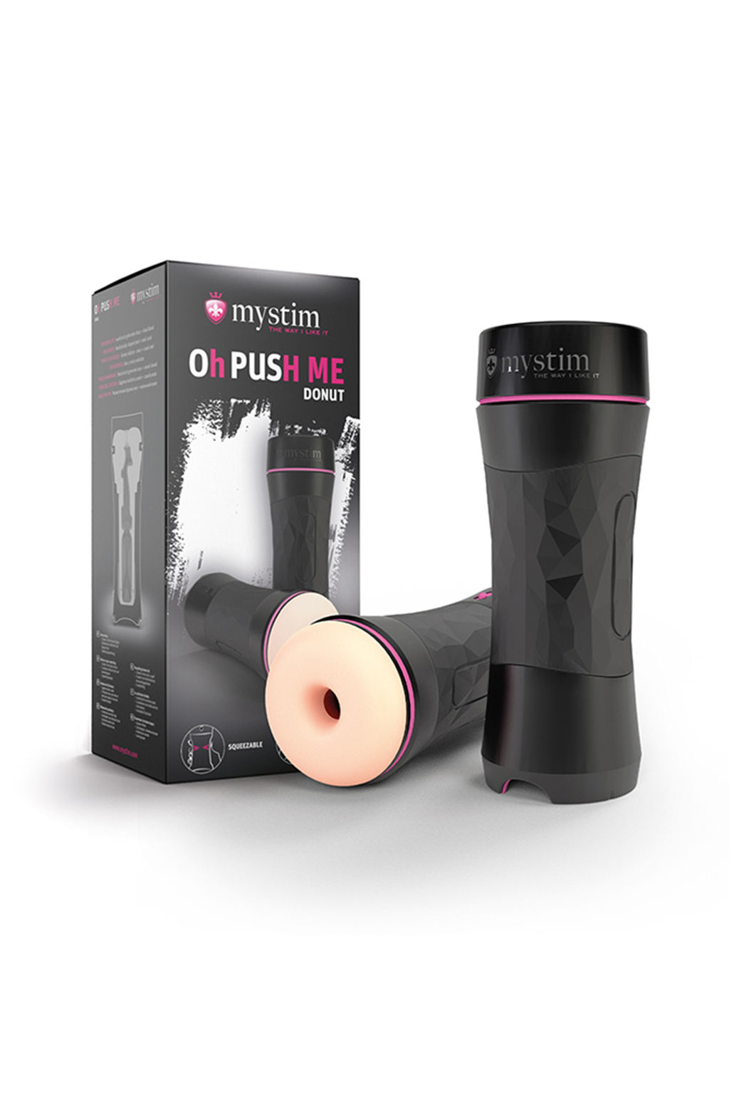 Мастурбатор Mystim OH PUSH ME Donut,TPE, телесный, 21,5 см