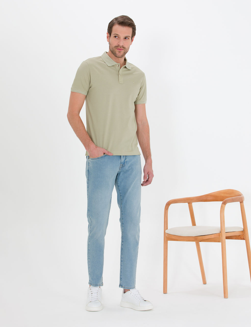 Ye_il Slim Fit Polo Yaka Merserize Ti__rt