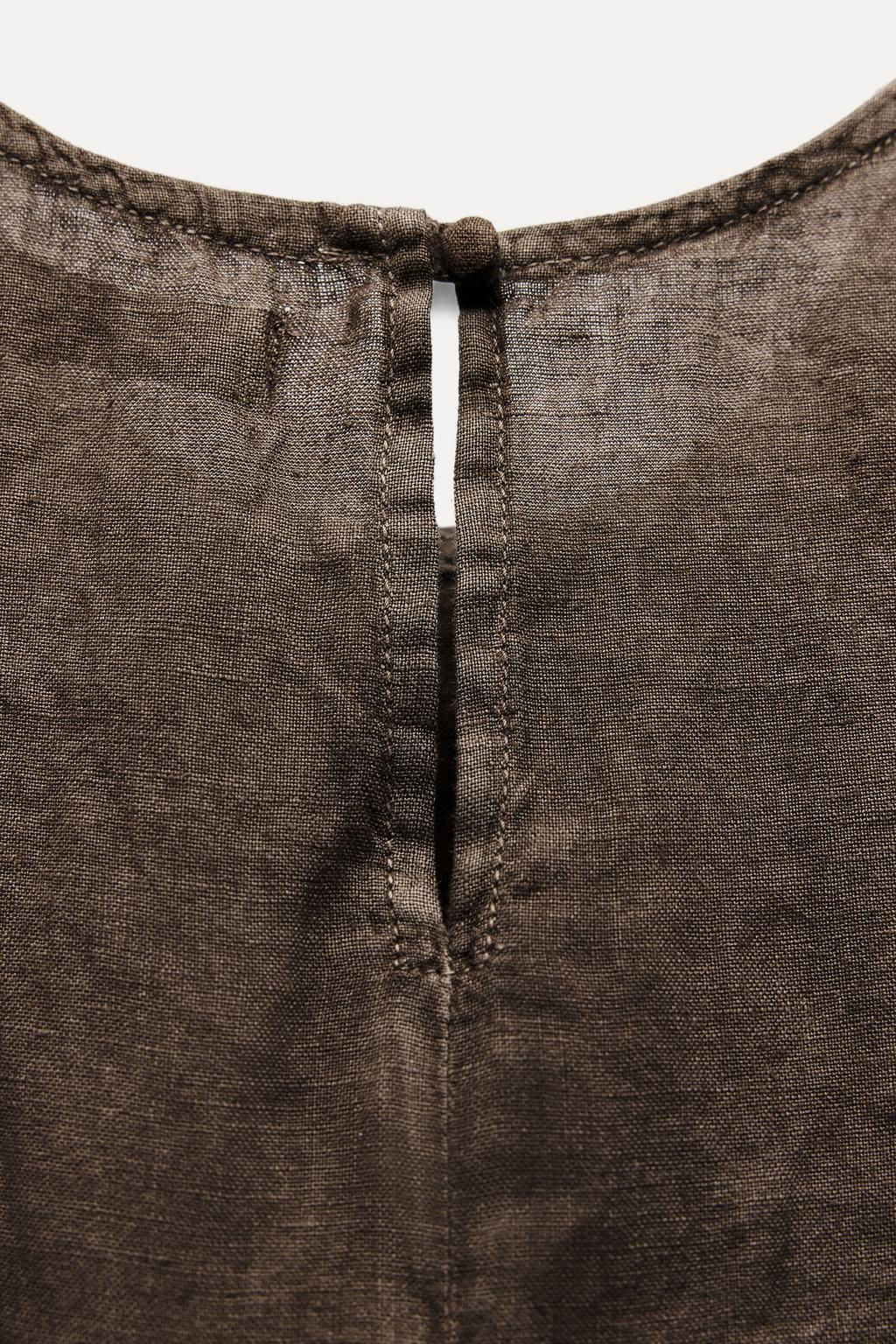 ZW COLLECTION 100% LINEN TOP WITH TIES - Zara фото 15