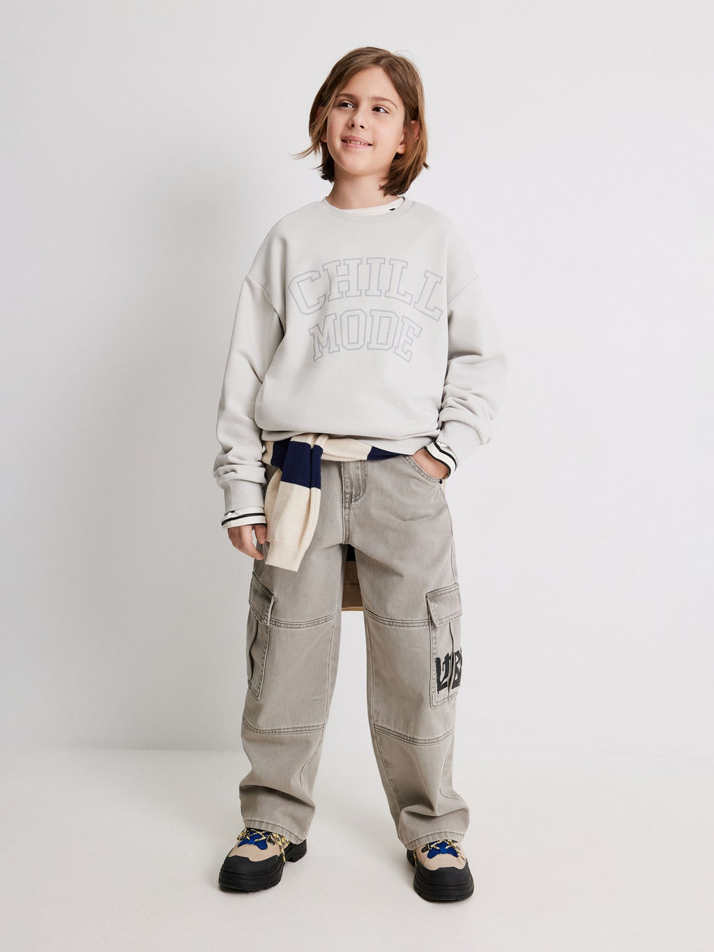 ACOOLA / Джемпер детский для мальчиков Horrigan_sw светло-серый  фото 5