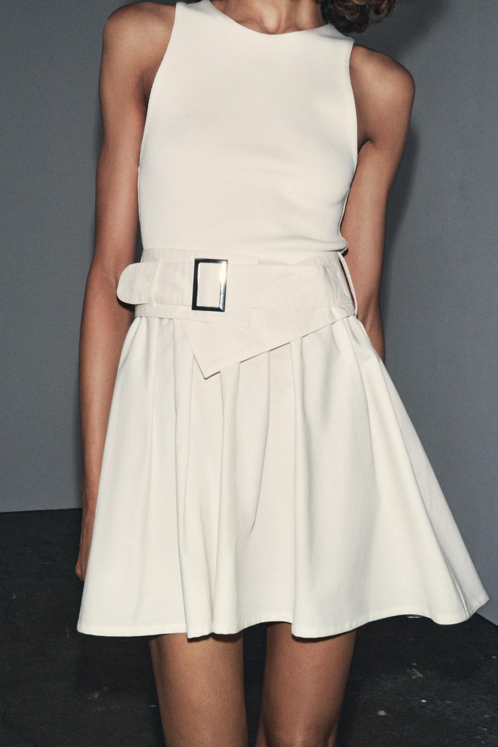 TWILL DRESS WITH CONTRAST BELT - Zara фото 4