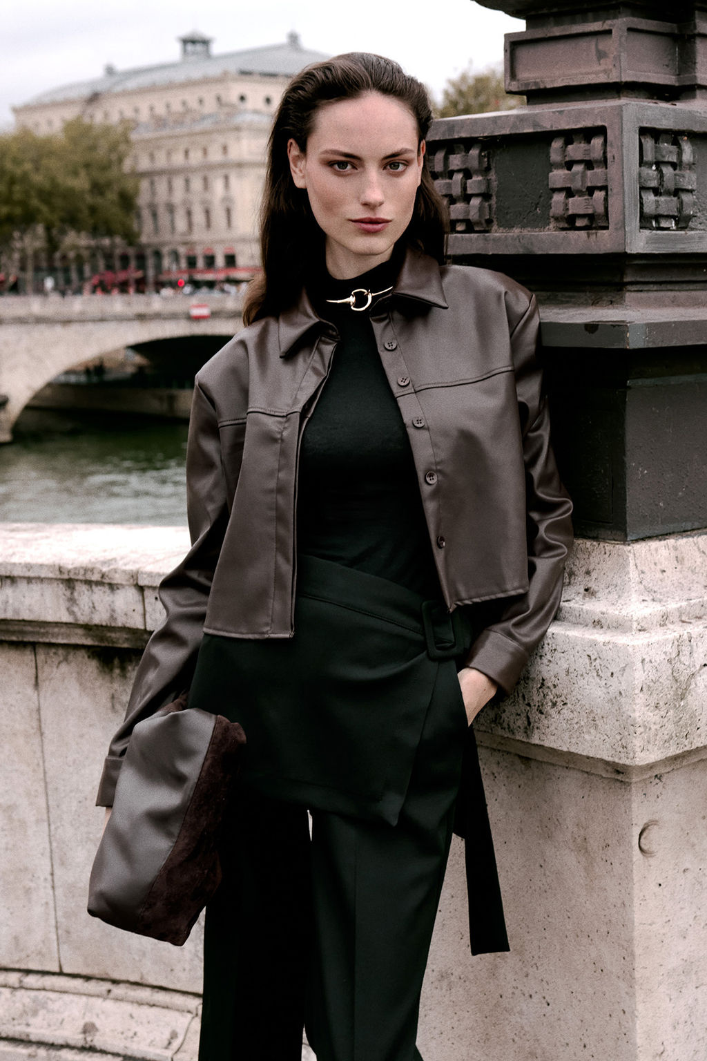 Siyah C?kar?labilir Etek Detayl? Wide Leg/Genis Paca Pantolon TWOAW26PL00053 - Trendyolmilla фото 5