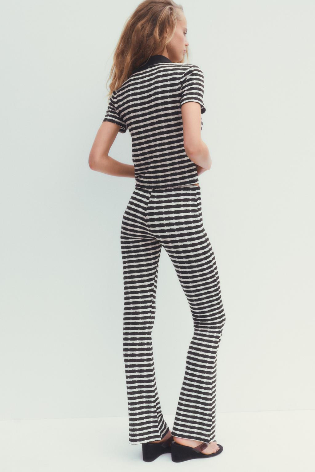 JACQUARD FLARE TROUSERS - Zara фото 12