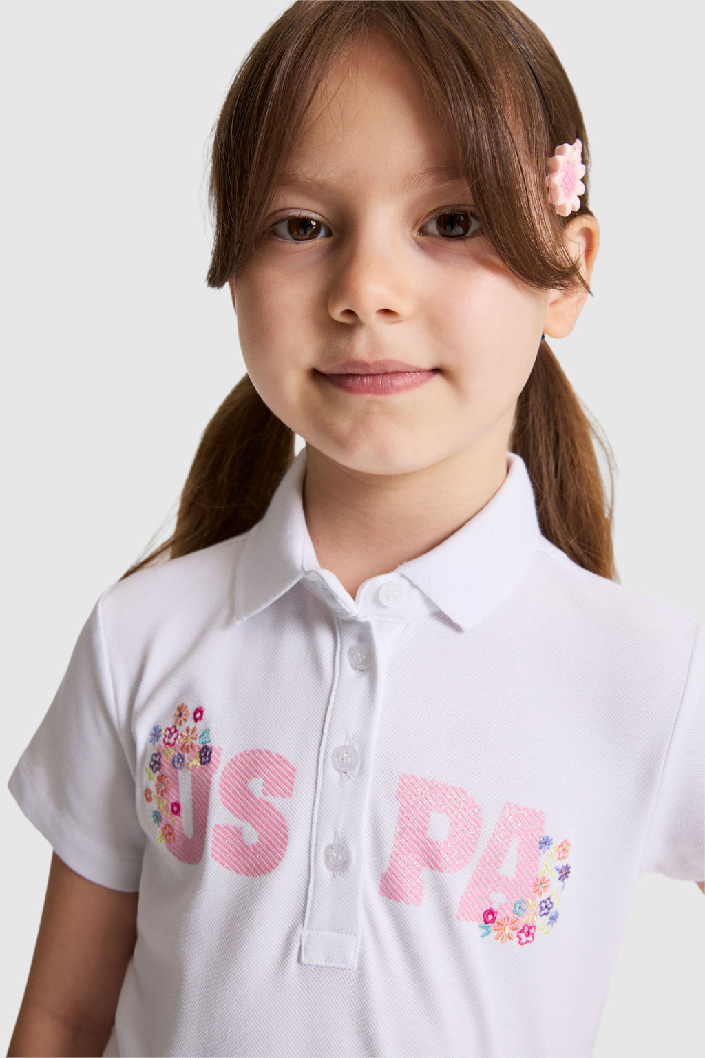 K_z _ocuk Beyaz Polo Yaka Ti__rt - U.s. polo assn фото 2