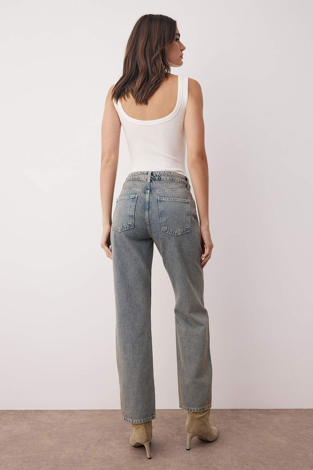 Mavi Normal Bel Vintage Y?kama Efektli Yeni Straight Jeans TWOAW26JE00064 - Trendyolmilla фото 4