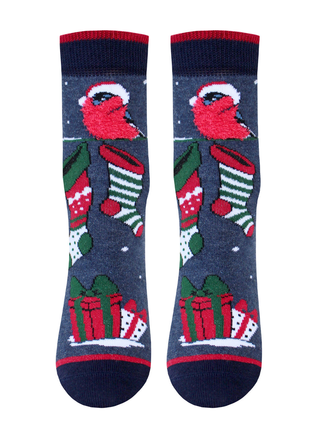 Цена за 2 пары. Носки новогодние Т.СИНИЙ МЕЛАНЖ