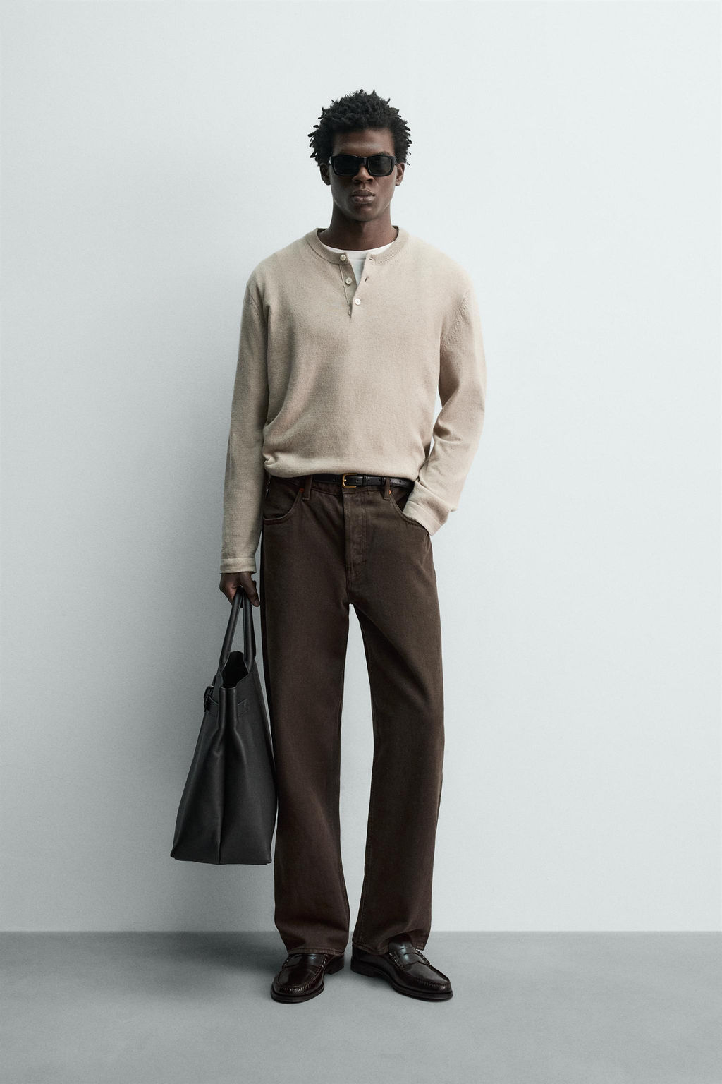 COTTON BLEND HENLEY JUMPER - Zara фото 9