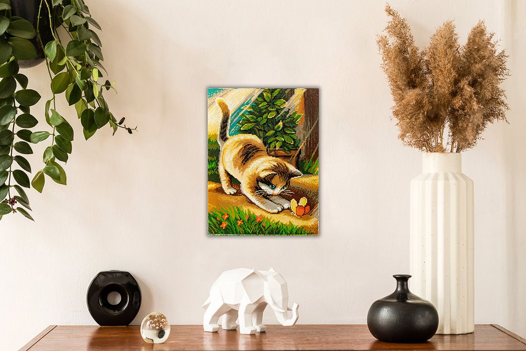 Кристальная (алмазная) мозаика ФРЕЯ ALPD-016 на подрамнике Игры на солнце 30 х 40 см