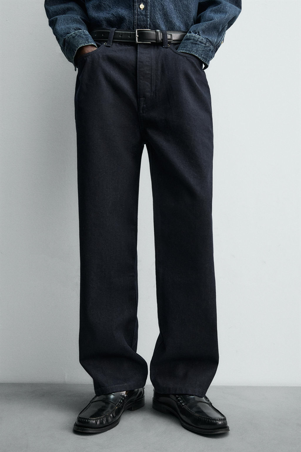 COTTON - WOOL STRAIGHT-LEG JEANS - Zara фото 5