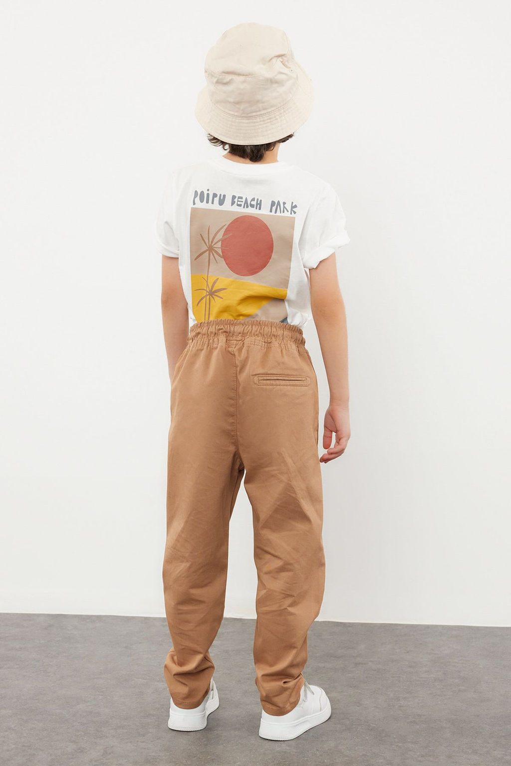 Erkek Cocuk Camel Beli Lastikli ve Baglamal? Esnek Okul Dokuma Pantolon TKDSS24PL00004 - Trendyolmilla фото 4