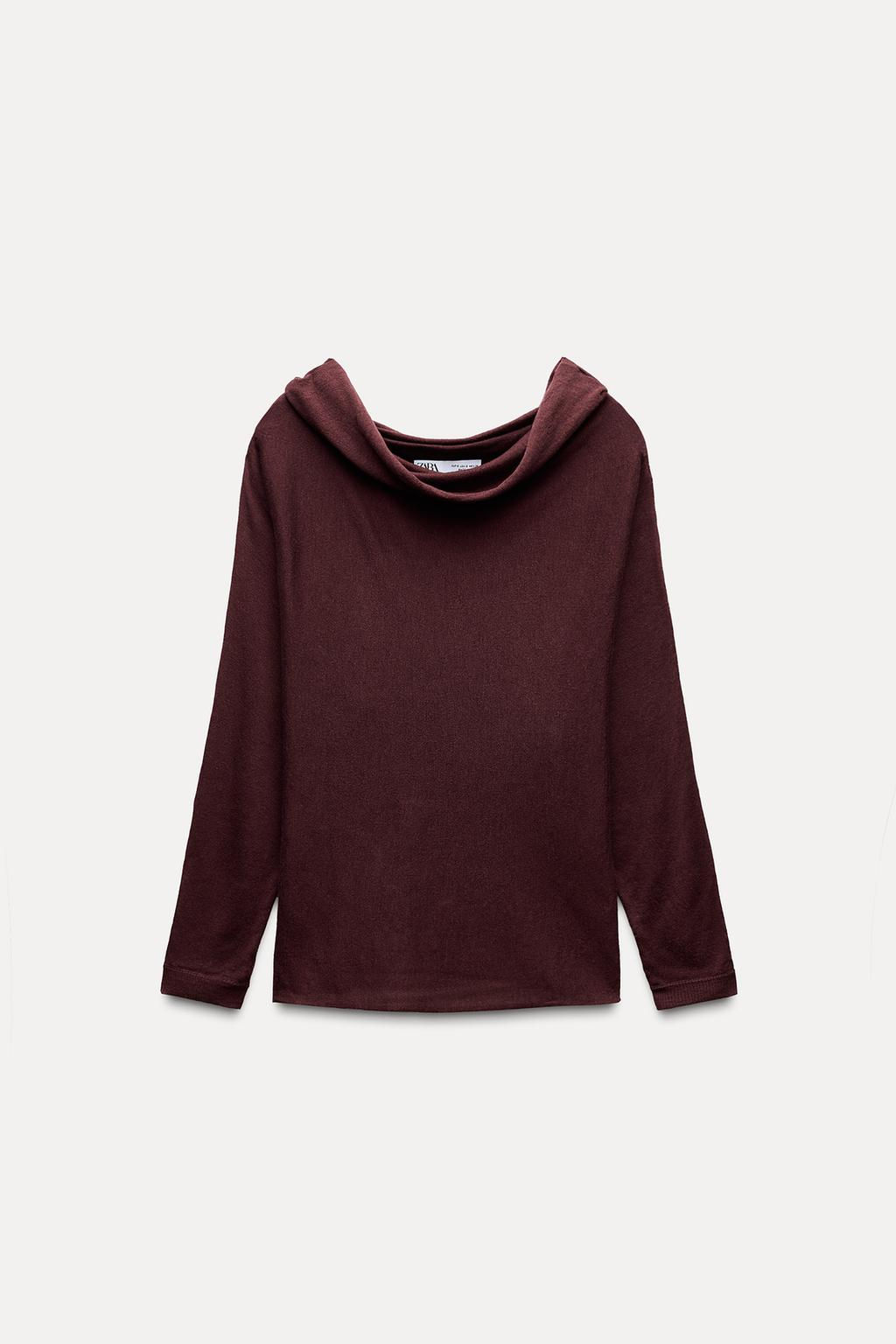 PLAIN WOOL AND SILK BLEND KNIT SWEATER - Zara фото 7