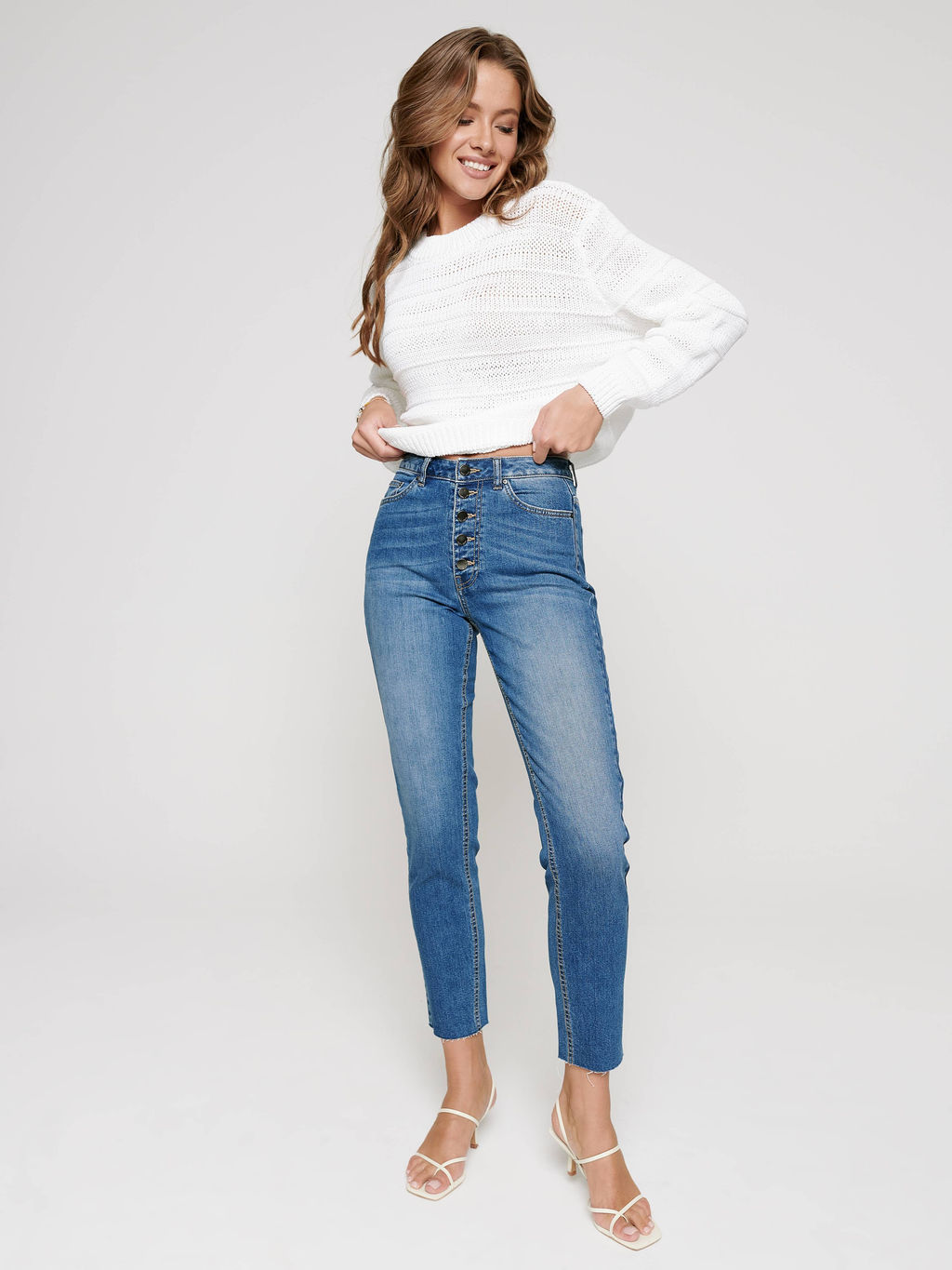 CONTE Eco-friendly джинсы Mom Fit с высокой посадкой CON-189 mid blue