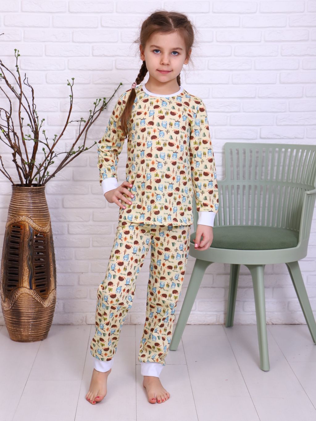 ПЖ6 Пижама детская с брюками на манжетах (ассорти)