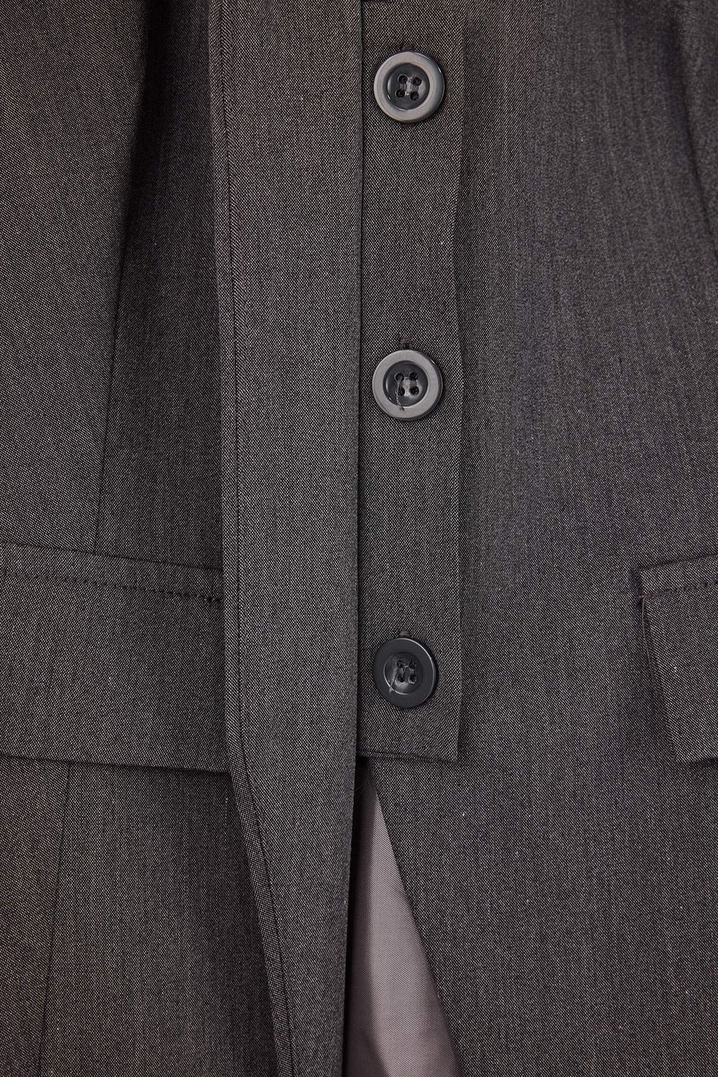 Antrasit Fitted/Vucuda Oturan Gizli Dugmeli Astarl? Dokuma Yelek TWOSS26YE00005 - Trendyolmilla фото 2