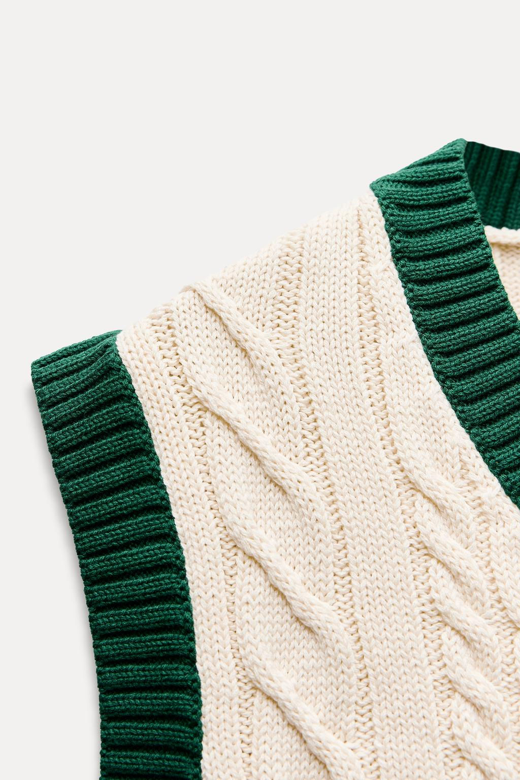 CABLE-KNIT VEST - Zara фото 8