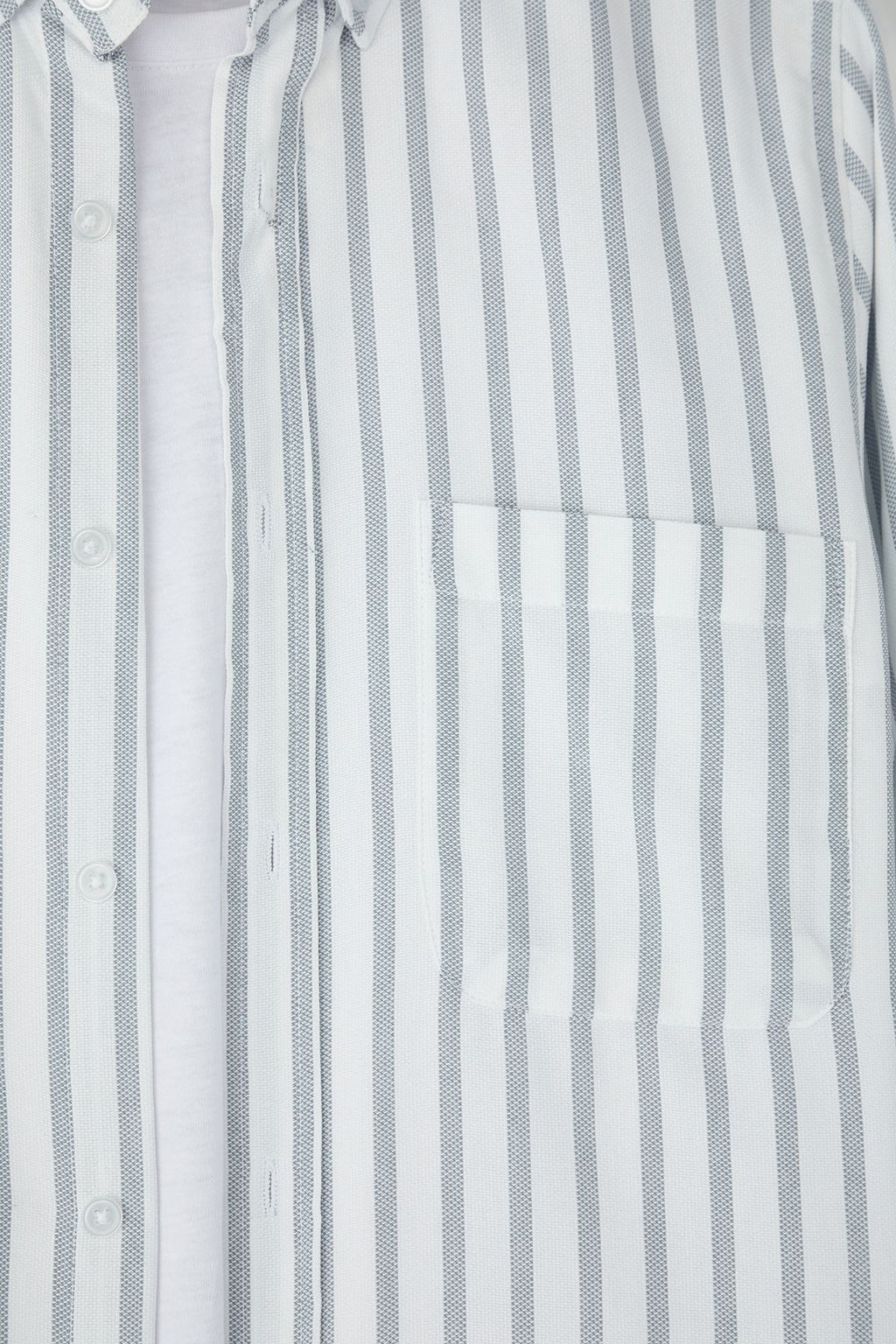 TRENDYOL MAN Gri-Mavi Regular Fit Cizgili Oxford Kolay Utulenebilir Erkek Gomlek TMNSS25GO00078 - Trendyolmilla фото 3