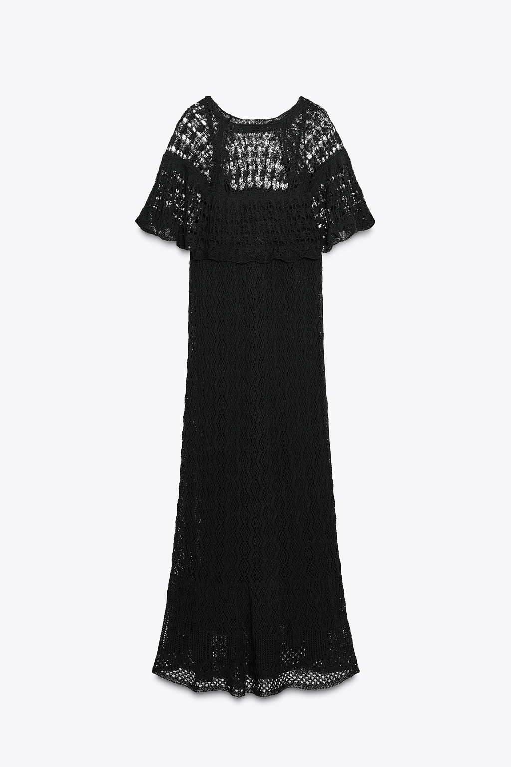 POINTELLE KNIT LONG DRESS WITH RUFFLE - Zara фото 8