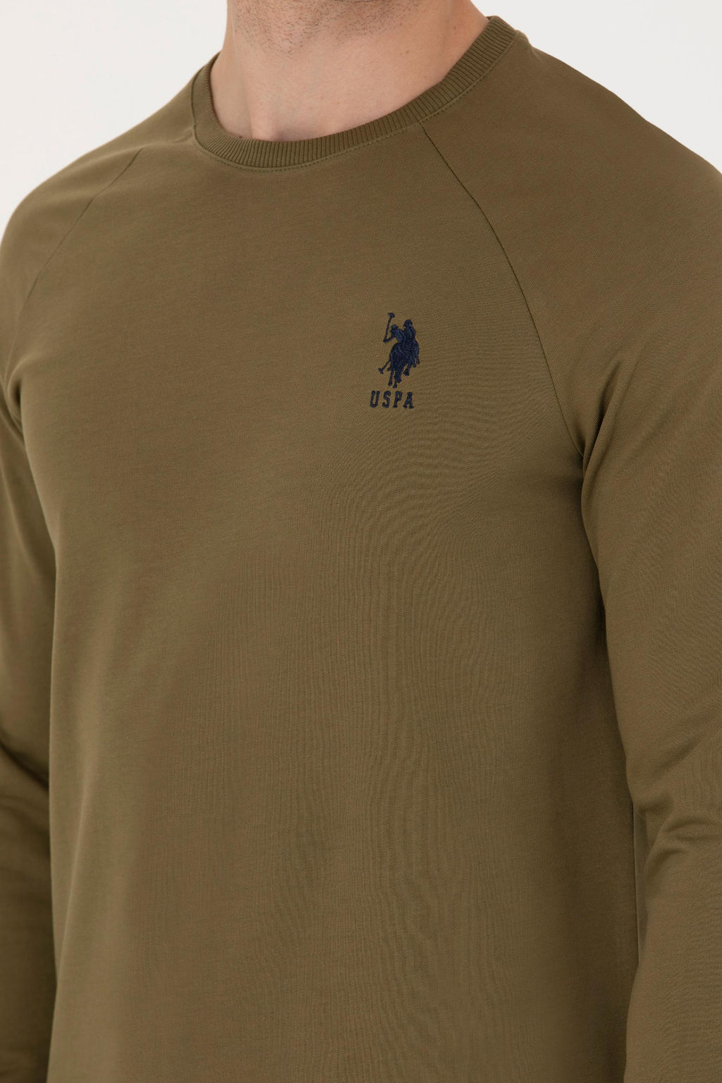 U. S. Polo Assn / Мужской базовый свитшот цвета хаки - U.s. polo assn фото 21