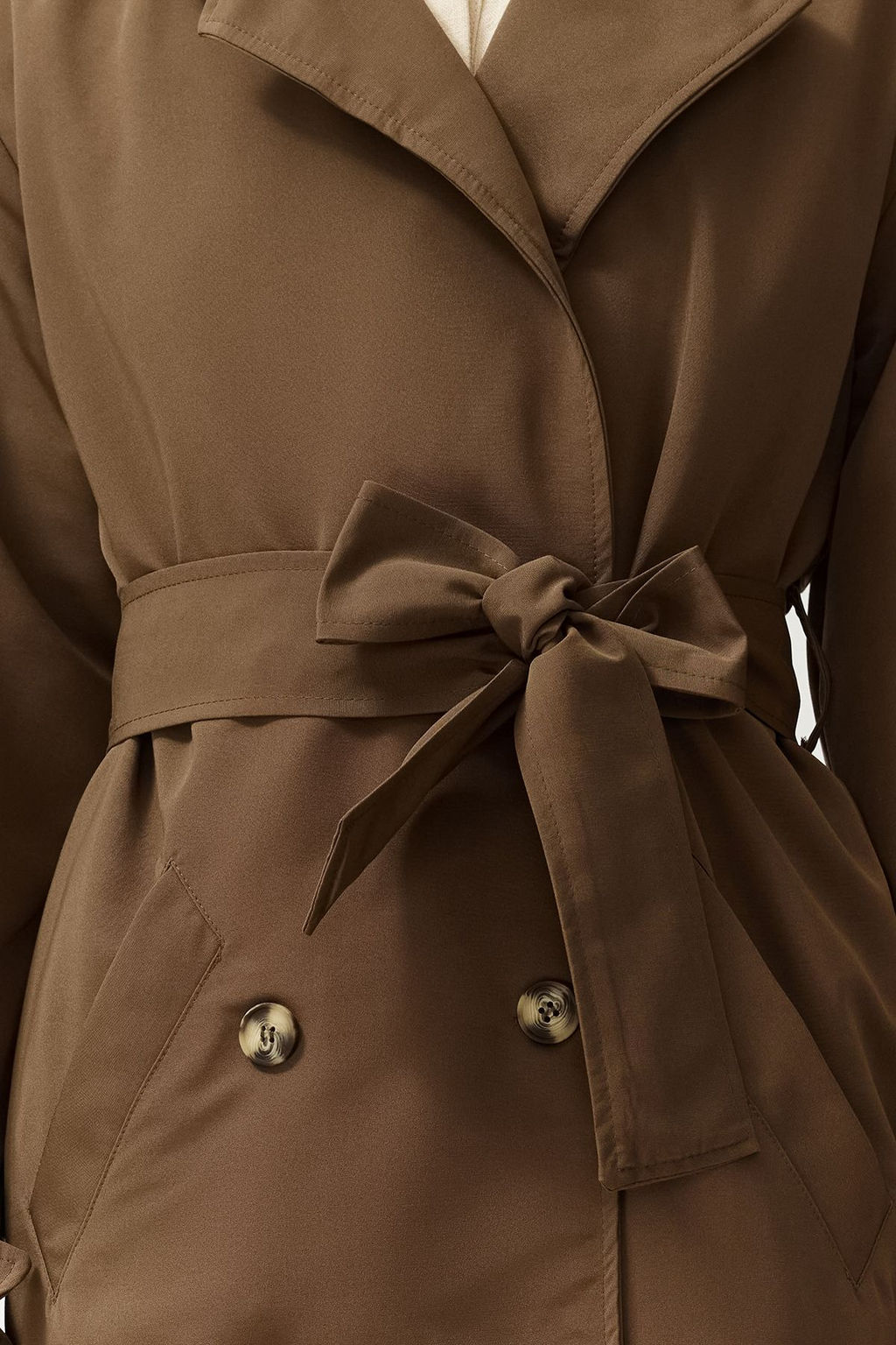 Trendyolmilla Haki Kemerli Ruzgarl?k Detayl? Su Itici Uzun Trenckot TWOSS21TR0005  фото 73