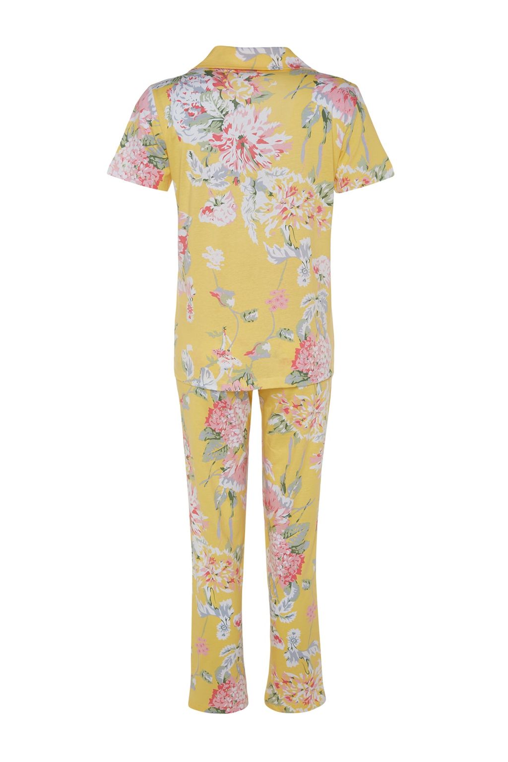 Trendyolmilla Sar? %100 Pamuklu Cicek Desenli Gomlek-Pantolon Orme Pijama Tak?m? THMSS20PT0063 фото 12