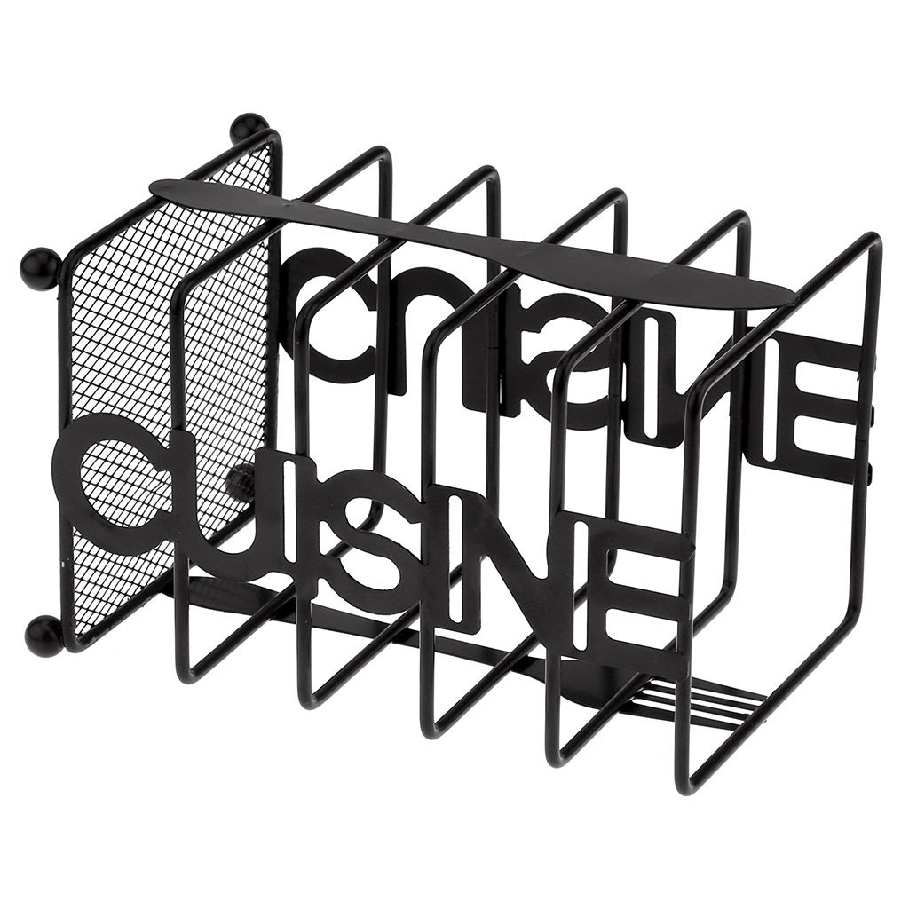 Кухня Подставка металлическая, окрашенная для столовых приборов 10х10см h16,5см, цвет - черный матовый (Китай) - Домашняя мода фото 5