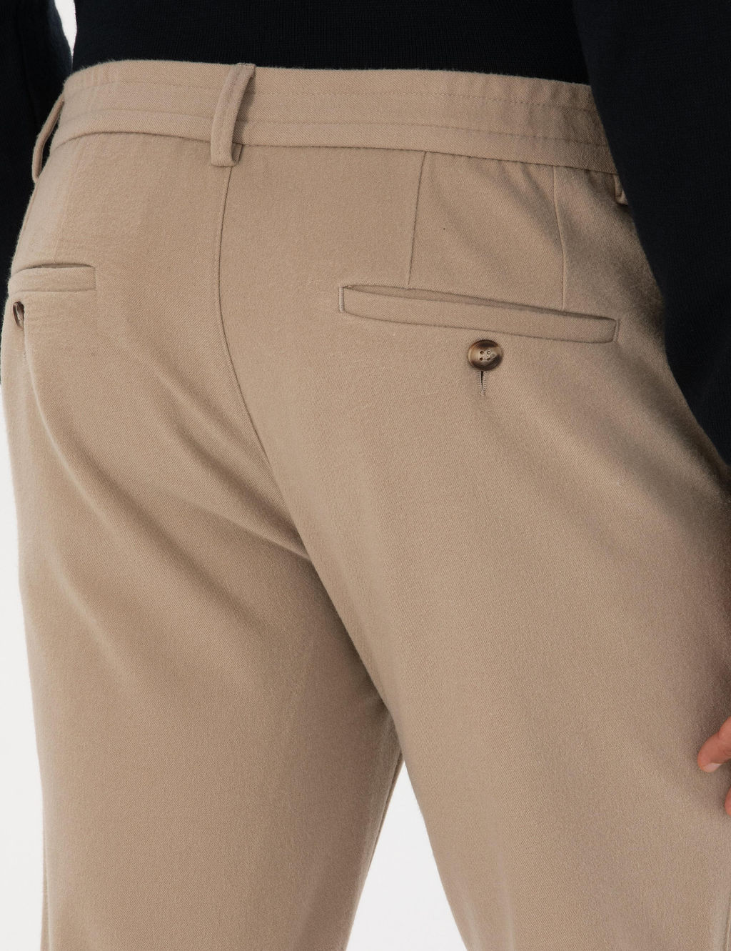 Bej Slim Fit Flanel Dokulu Kuma_ Pantolon - Pierre cardin фото 6