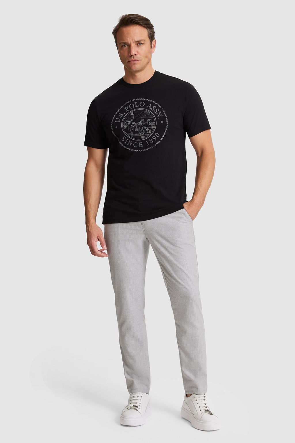 Erkek Siyah Regular Fit Bisiklet YakaTi__rt