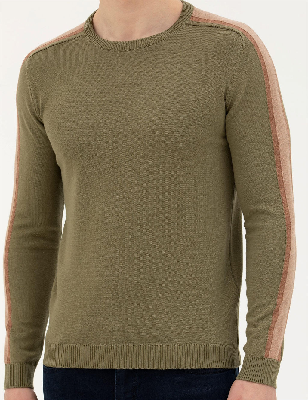 Haki Slim Fit Bisiklet Yaka Triko Kazak - Pierre cardin фото 6