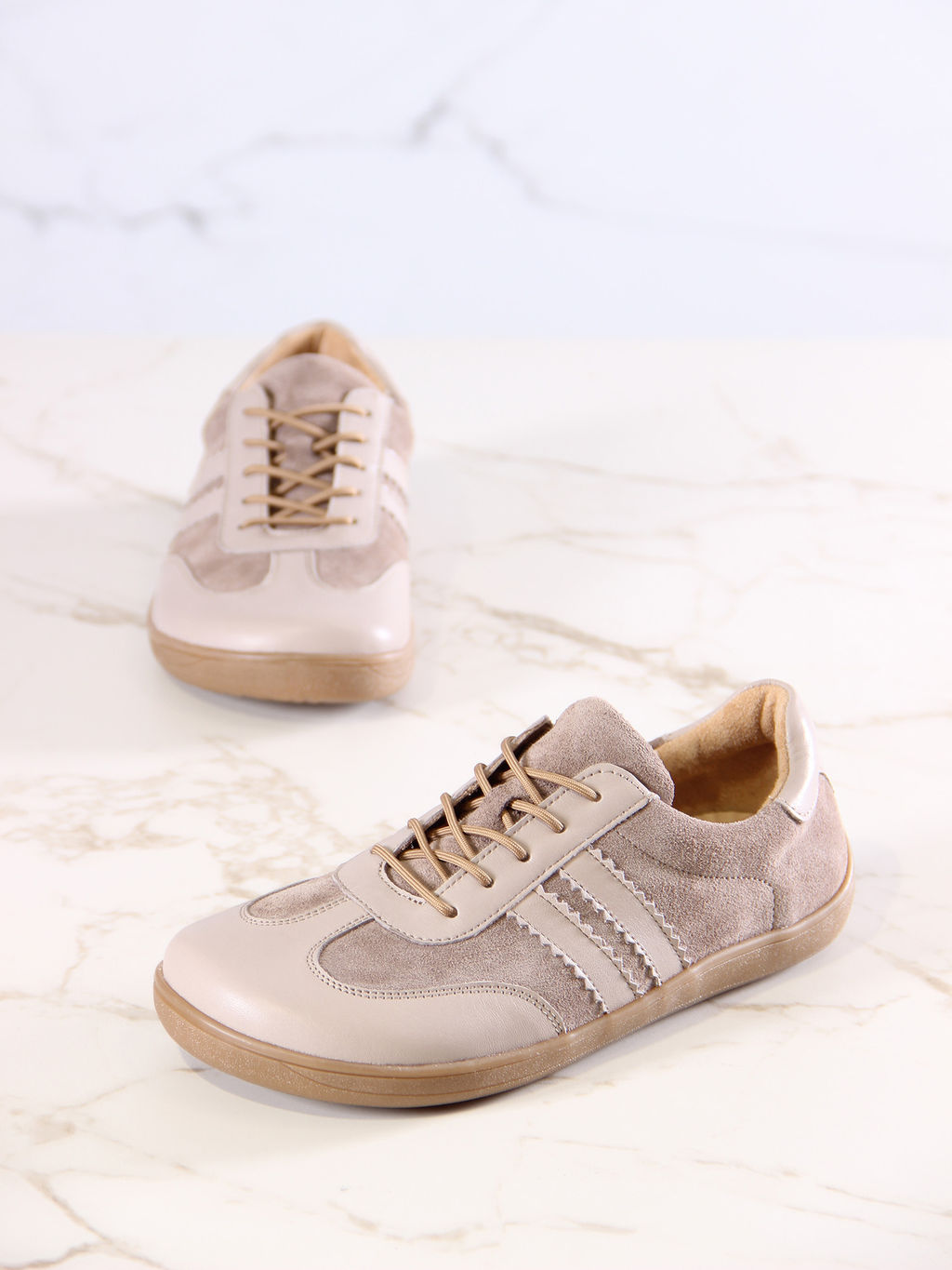 Босоногие кеды 184.natabr.Капучино замша+визон стар