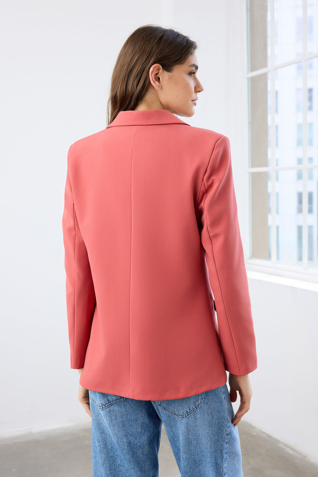 TRENDYOLMILLA Siyah Regular Astarl? Dokuma Blazer Ceket TWOSS21CE0137  фото 4