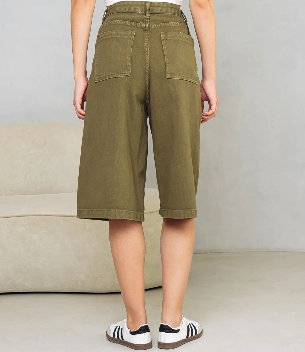 Джинсовые шорты #КТ3256, хаки - Dommod фото 4