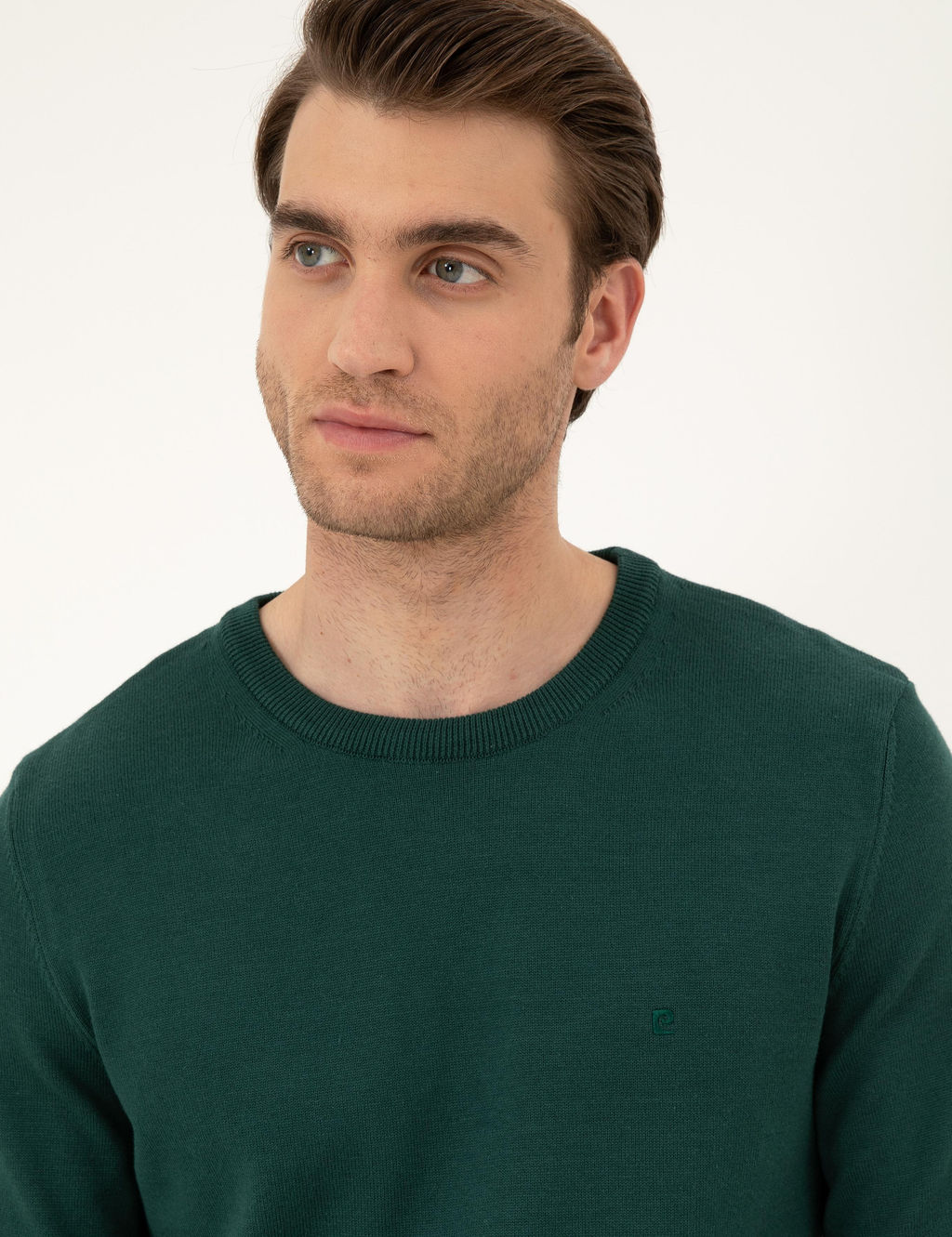 Ye_il Slim Fit Bisiklet Yaka Basic Triko Kazak - Pierre cardin фото 2