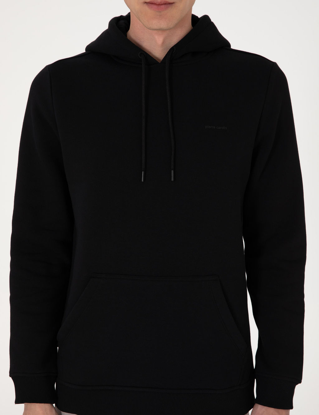 Siyah 2 _plik Regular Fit __i Polarl_ Kap__onlu Basic Sweatshirt