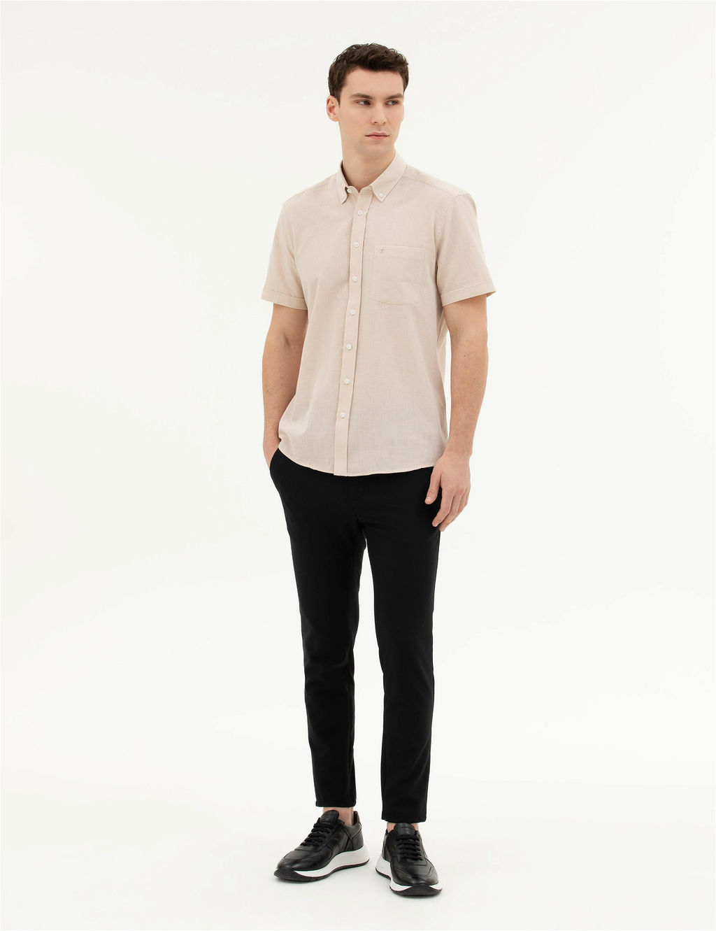 Bej Regular Fit K_sa Kollu G_mlek - Pierre cardin фото 4