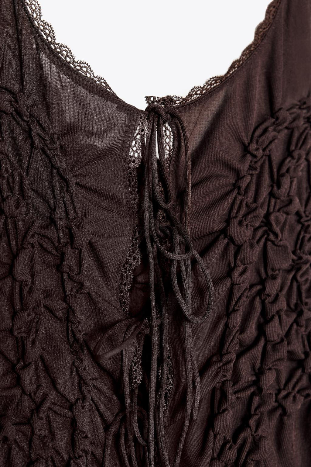 GATHERED TIE TOP - Zara фото 12