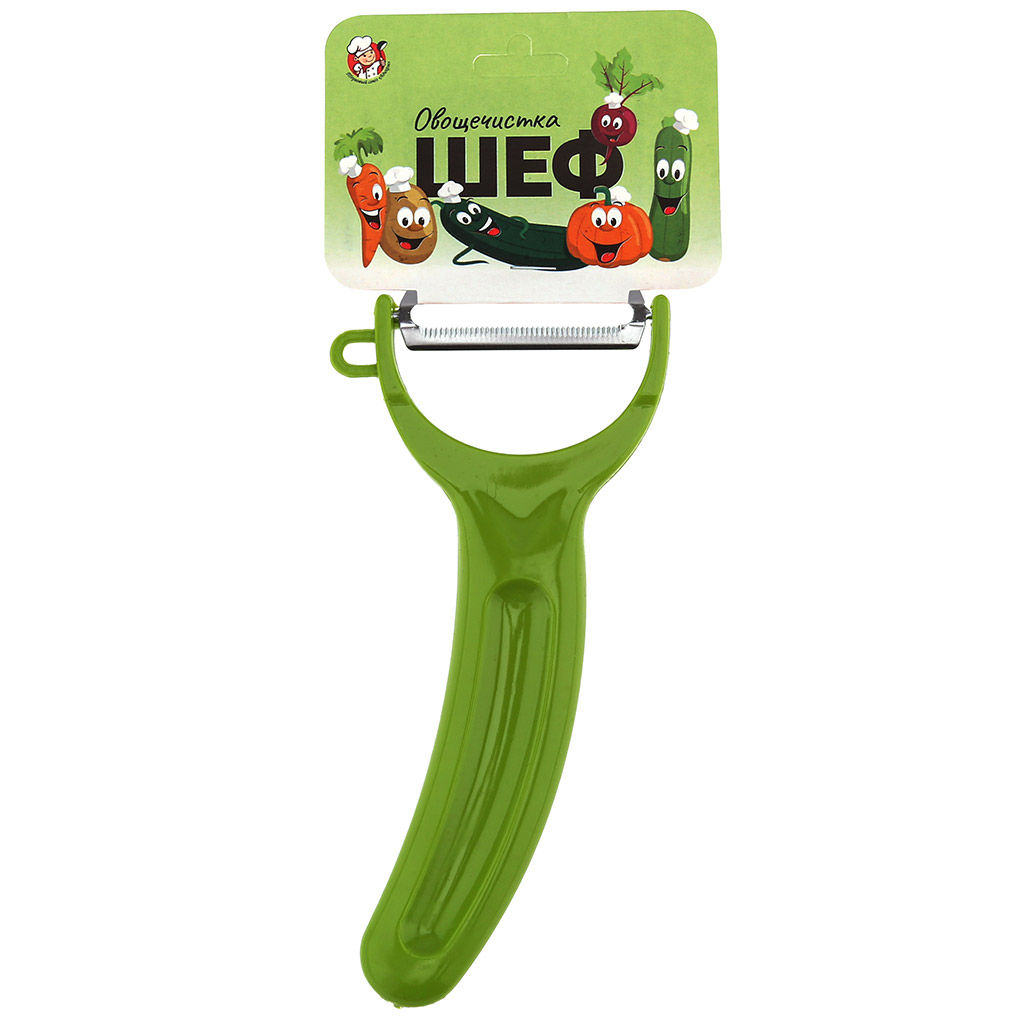 Овощечистка Шеф 15см, пластик/нержавеющая сталь, цвета микс (Россия) - Домашняя мода фото 4