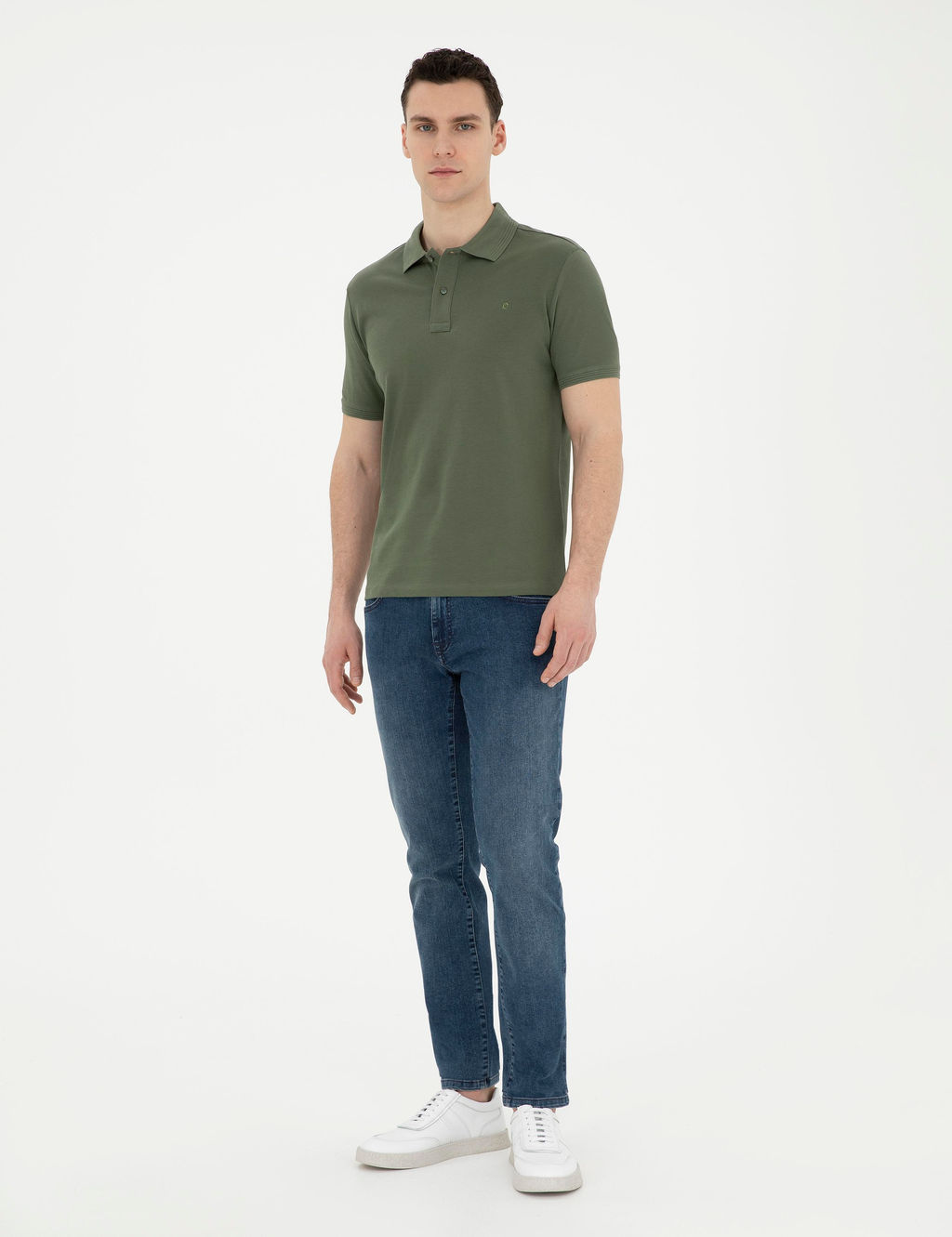 Haki Slim Fit Basic Ti__rt - Pierre cardin фото 11