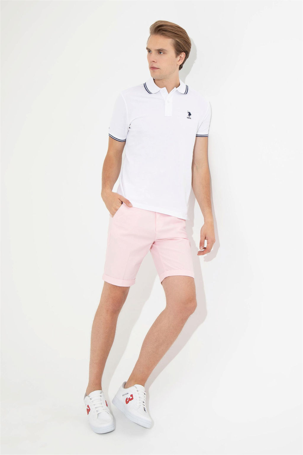 U. S. Polo Assn Мужские розовые тканые шорты - U.s. polo assn фото 8