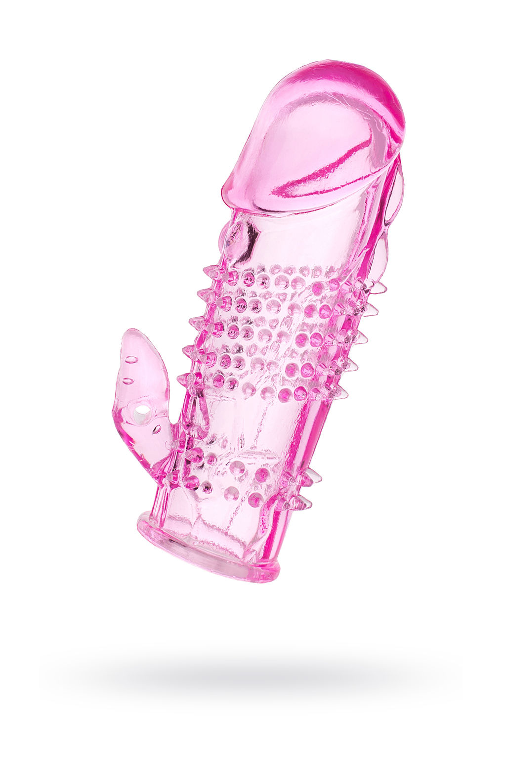 Насадка на пенис с дополнительной стимуляцией TOYFA Basic, TPE, розовый, 13 см