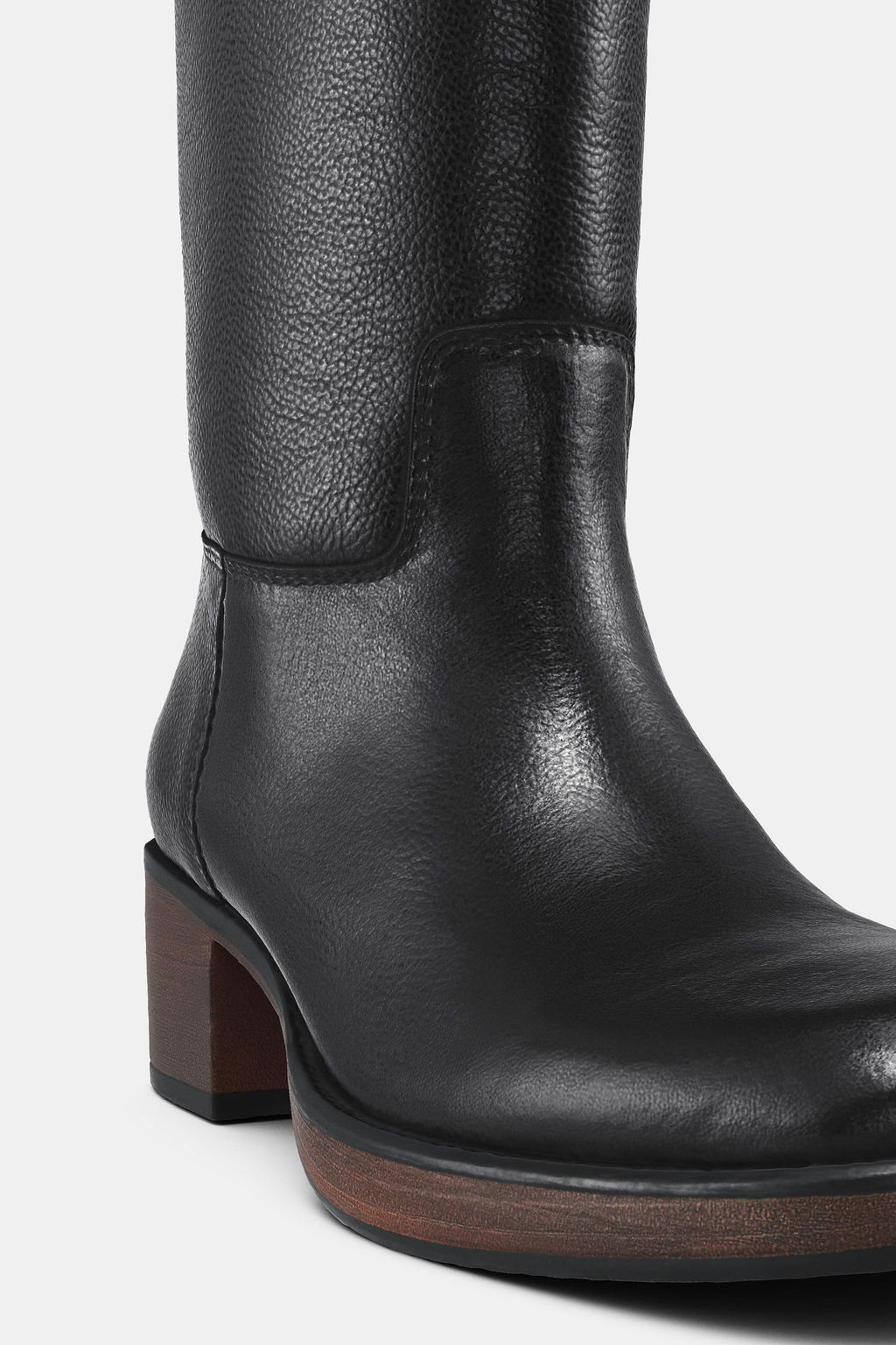 LEATHER HEEL BOOTS - Zara фото 8