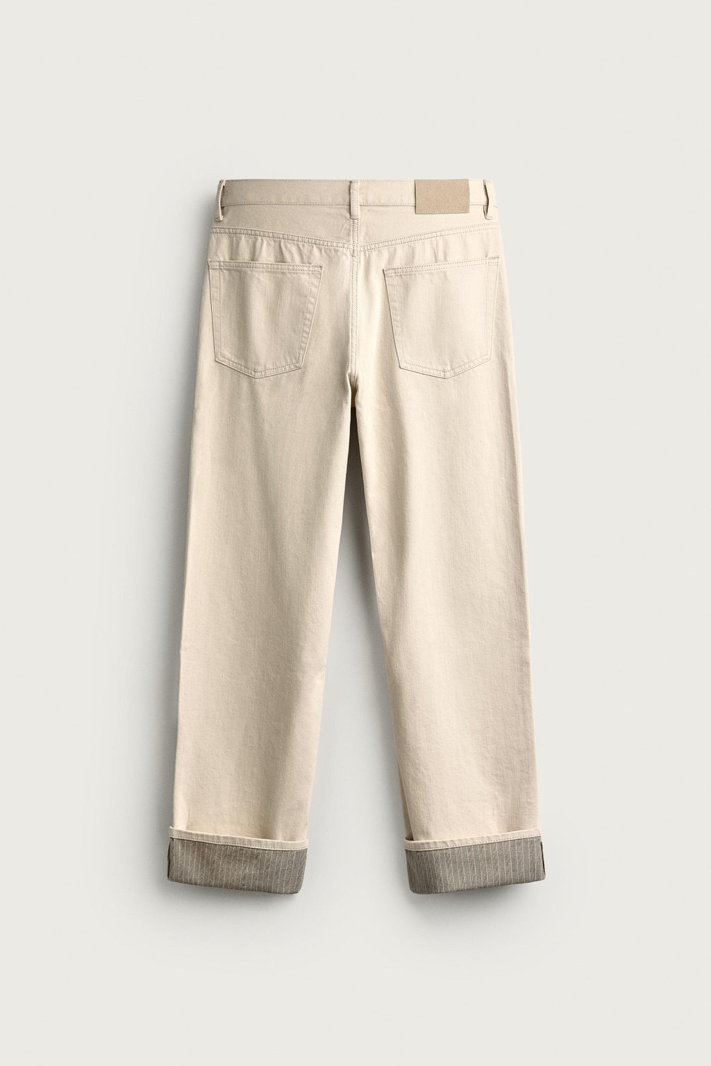 JEANS STRAIGHT FIT VUELTA CONTRASTE / Crudo - Zara фото 8