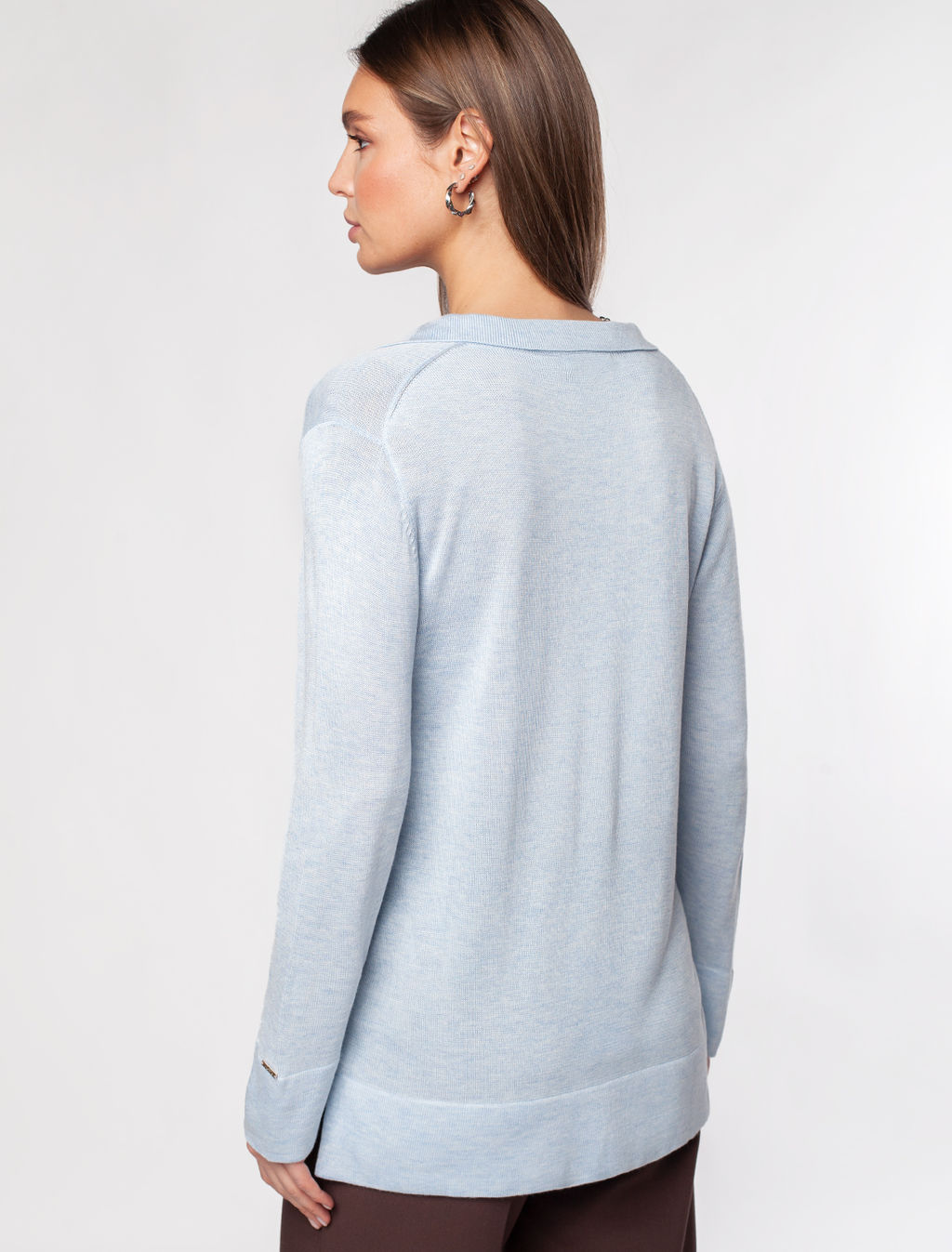 VILATTE / Джемпер тончайшей вязки из мягкой вискозы с эффектом меланж  фото 3