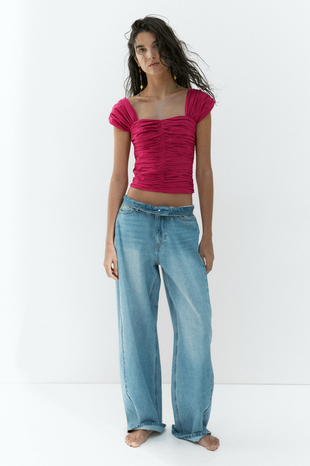 Top fruncido de algod?n - H&m фото 2