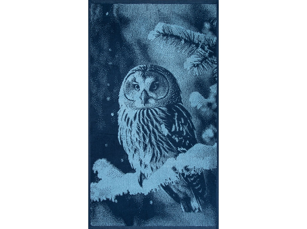 Полотенце махровое 6с103.412ж1 Фото-сова(джинс) 50х90см