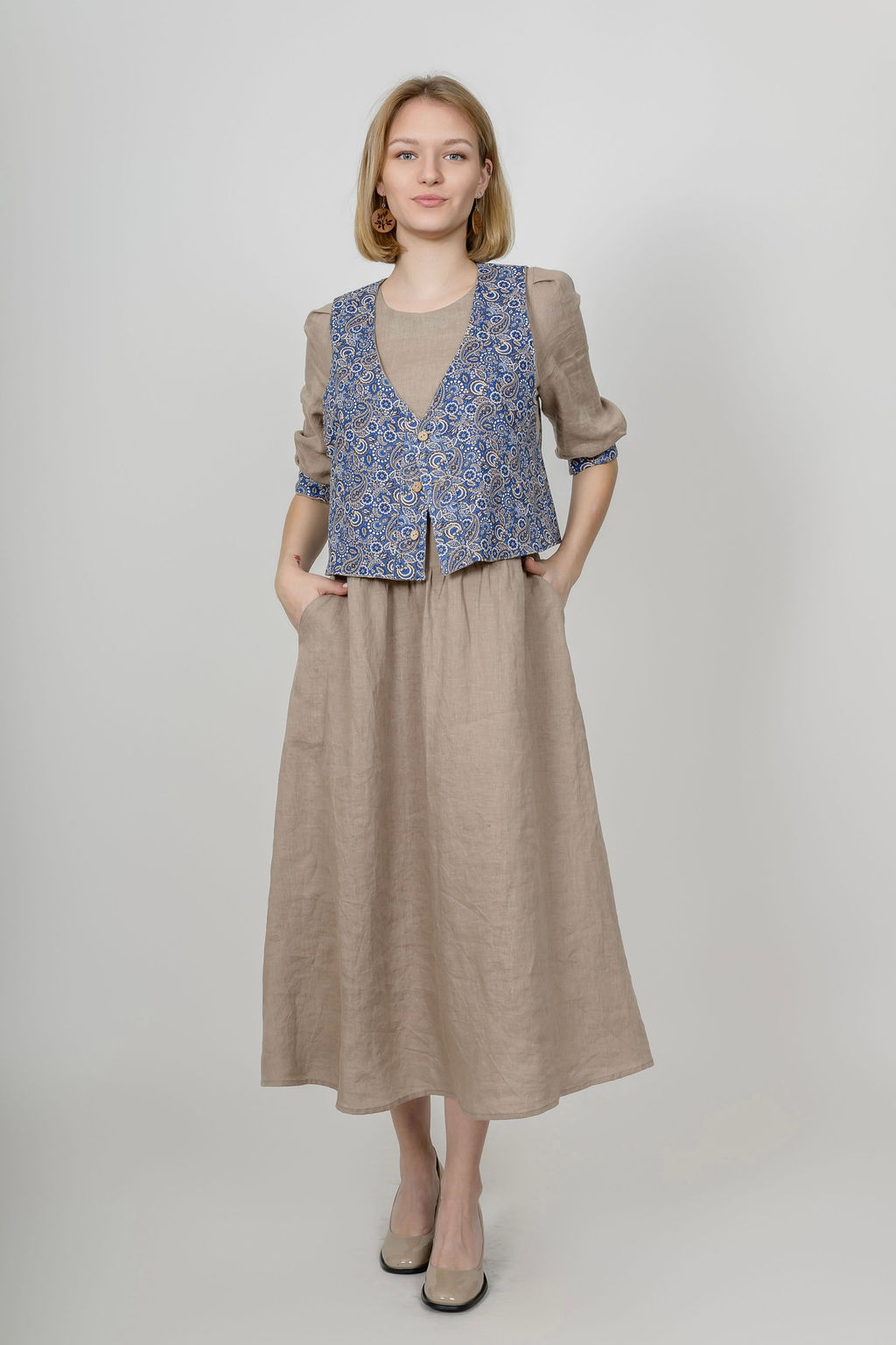 Платье  100% лен