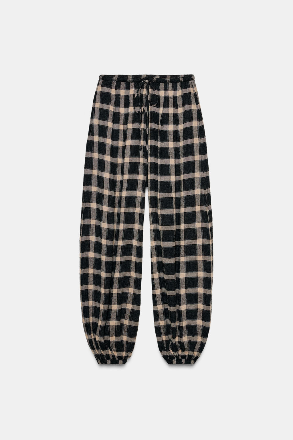 ZW COLLECTION CHECK BALLOON TROUSERS - Zara фото 8
