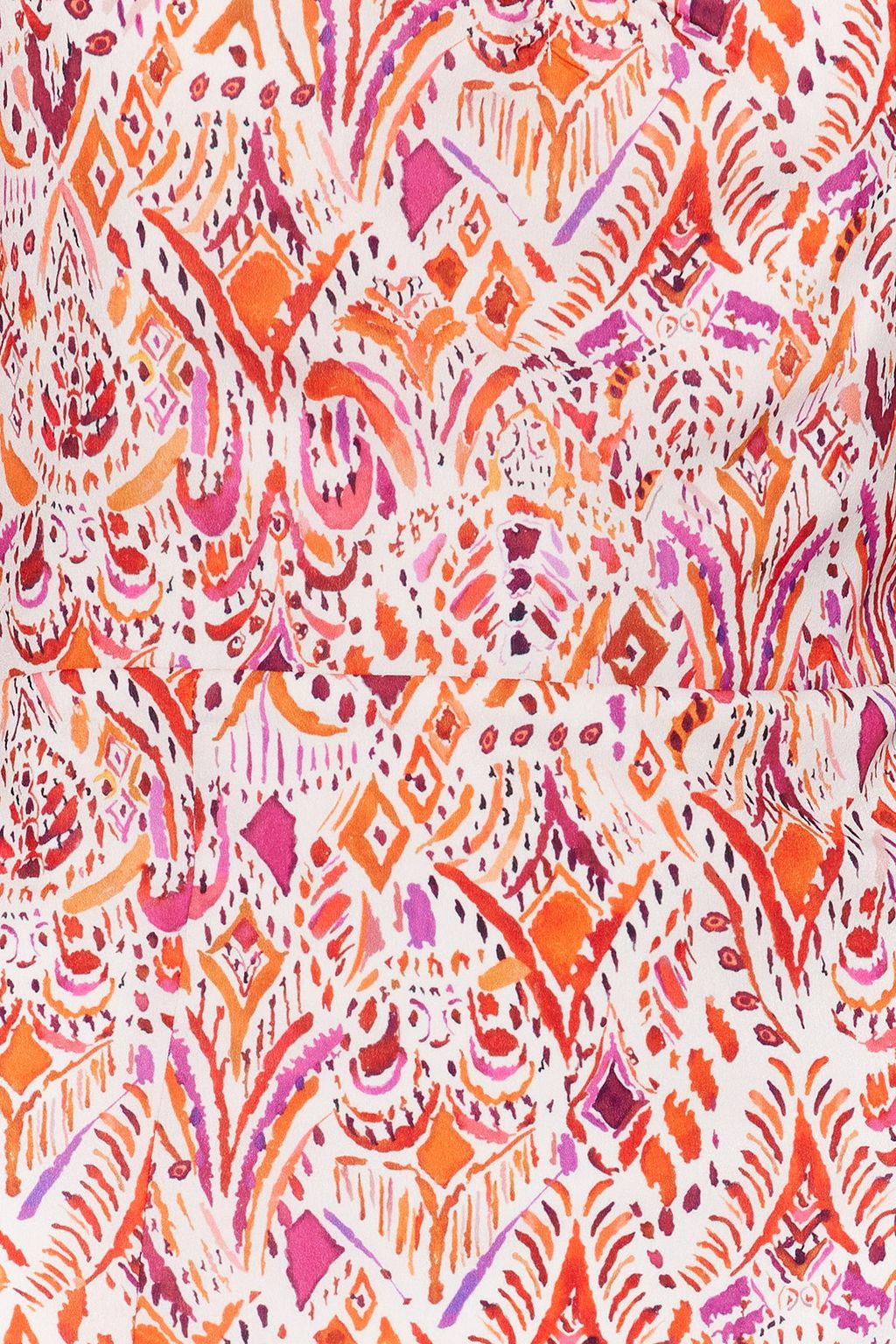 Pembe Desenli A Kesim Kare Yaka Y?rtmacl? Midi Astarl? Sifon Dokuma Elbise TWOSS23EL01846