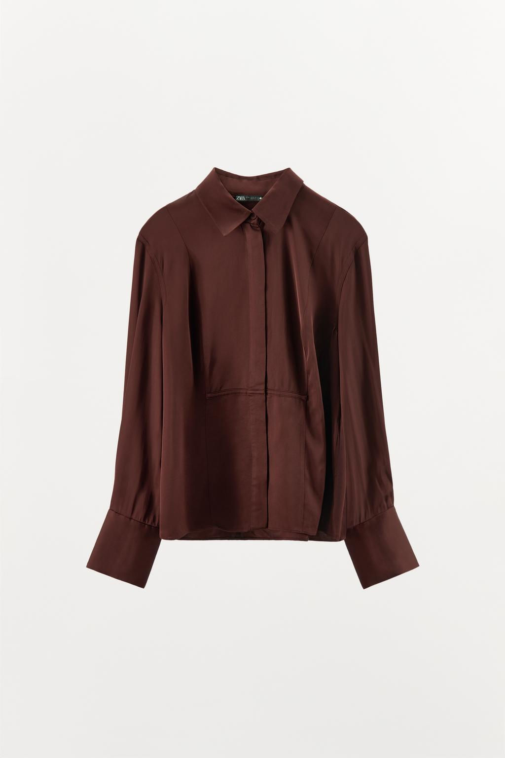 FLOWING SATIN SHIRT - Zara фото 4